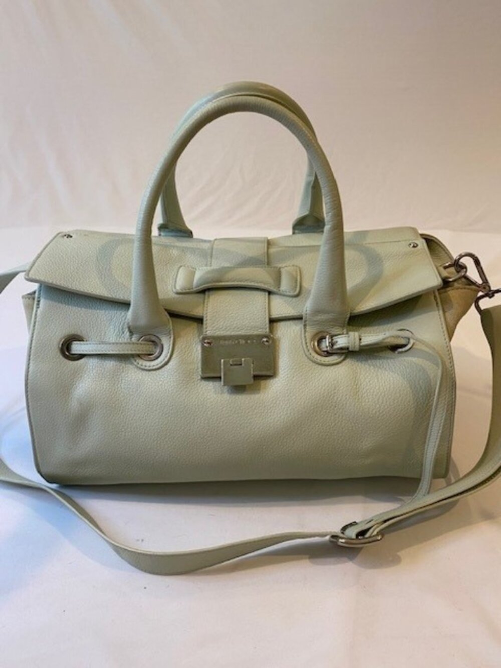 Jimmy Choo Rosalie Leather & Suede 2 Way Crossbody Tote Bag Light Green - Picture 2 of 16